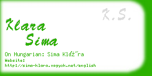 klara sima business card